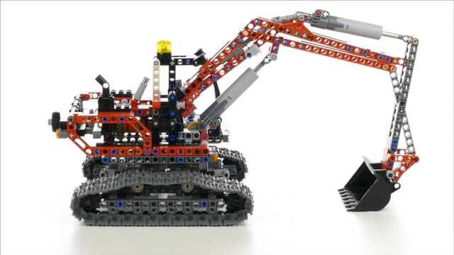 lego乐高积木科技机械系列8294挖掘机快速搭建