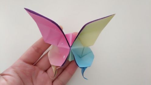 一张纸折出漂亮的蝴蝶，做法简单关键漂亮，手工折纸视频教程