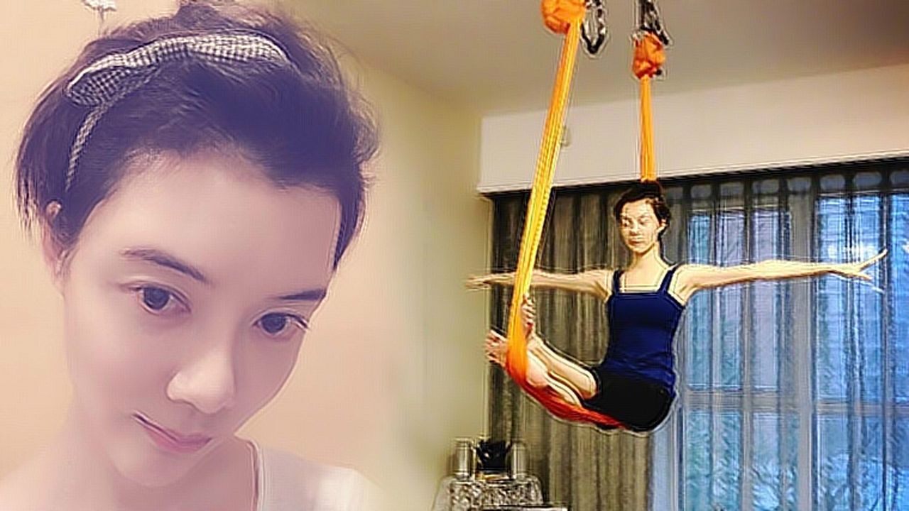 车晓深夜空中练瑜伽 绳子上"打坐"似小龙女