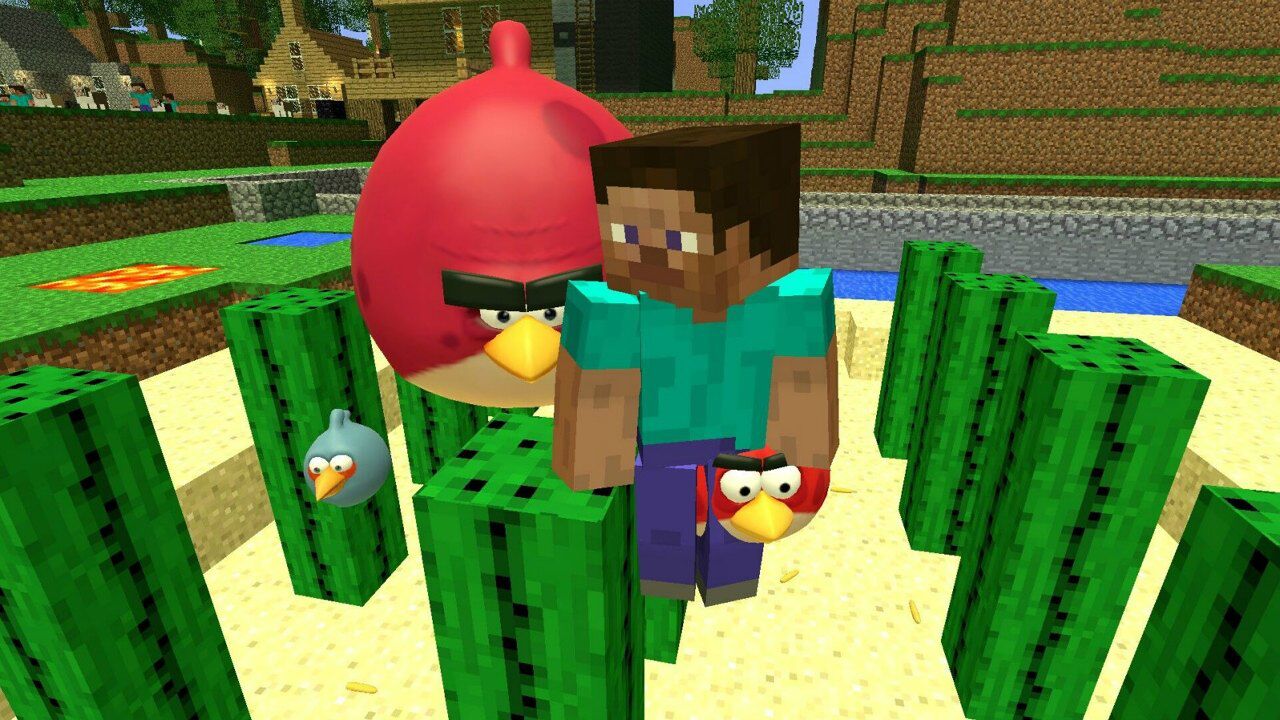 gmod游戏小丹愤怒的小鸟去仙人掌堆里偷吃玉米会发生什么