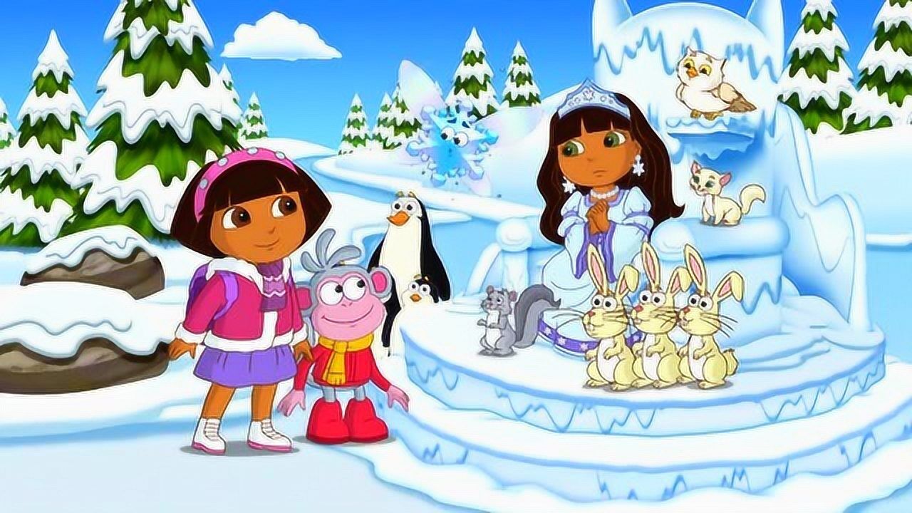 爱探险的朵拉雪公主的求助冰雪世界来了一个雪女巫