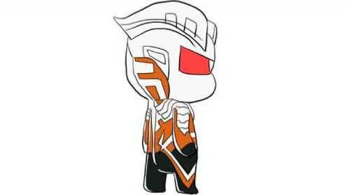 黑色的q版赛罗奥特曼儿童卡通简笔画