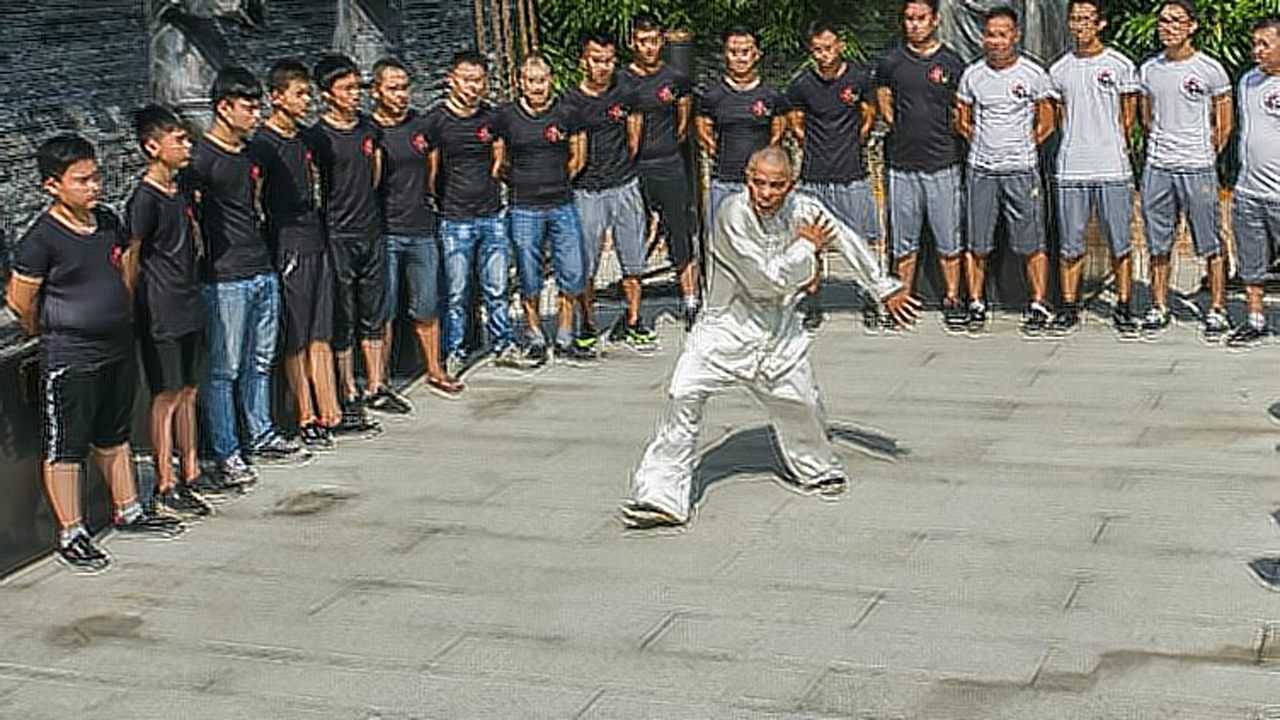 偏身咏春拳掌门冯炎良师傅演示偏身十二式