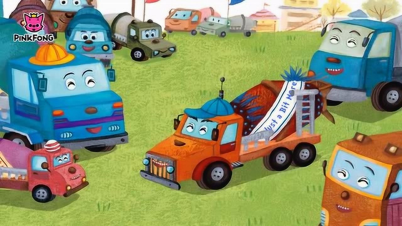 混凝土搅拌车大赛英文碰碰狐动画片