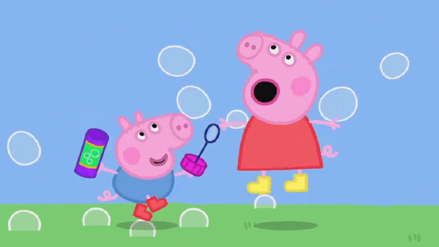 小猪佩奇教乔治吹泡泡 玩具故事