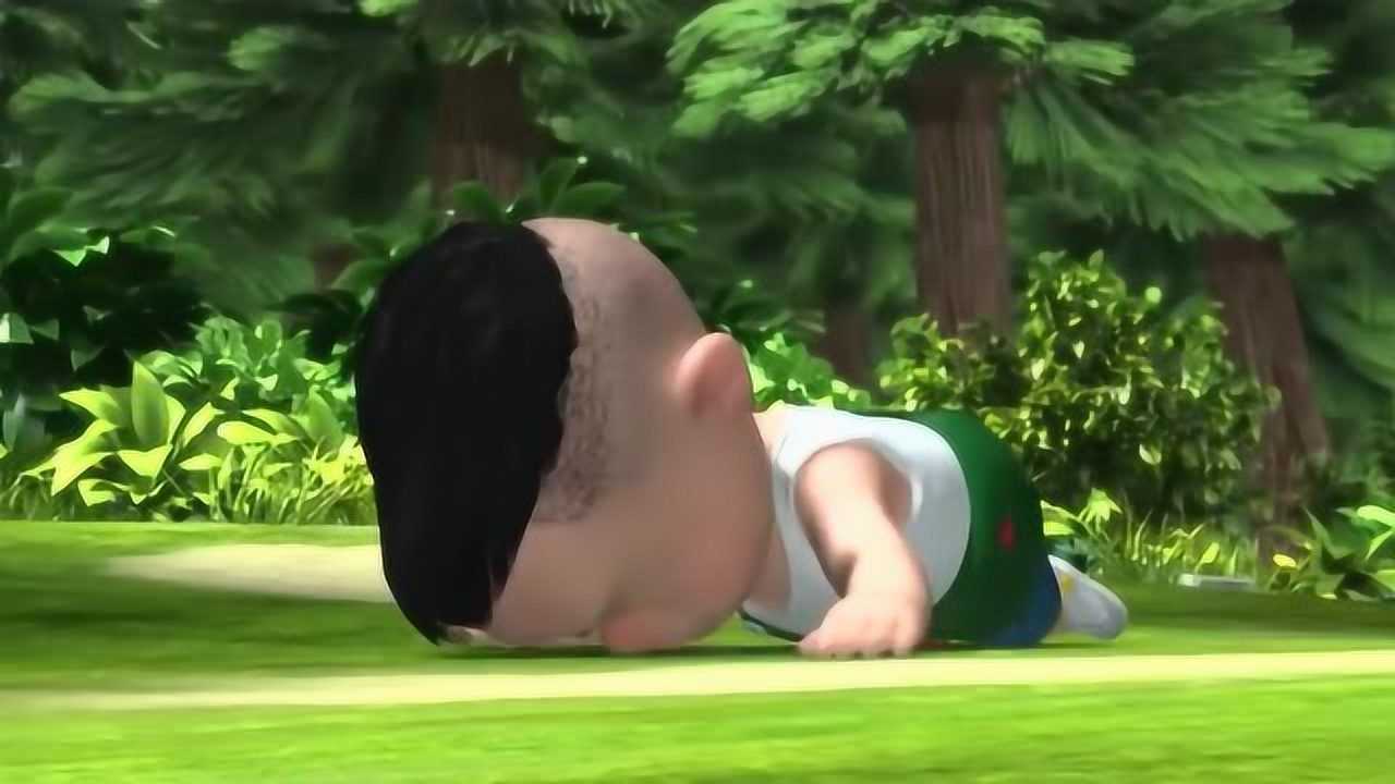 熊熊乐园2光头强不会系鞋带结果不小心摔倒啦