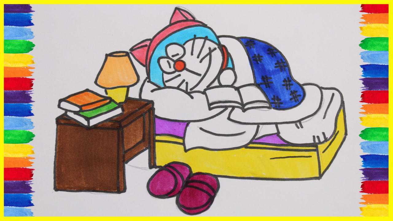 一起学画画吧 哆啦a梦睡觉涂画 机器猫 宝宝益智 萌宝开心乐园