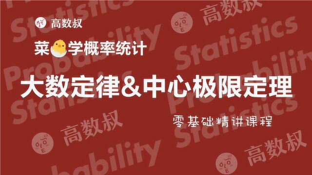 高数叔讲概率统计17:大数定律及中心极限定理