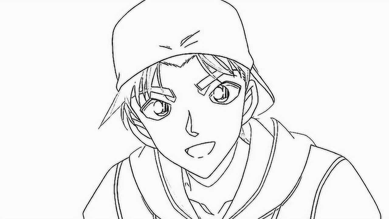 一分钟简笔画和名侦探柯南齐名的服部平次