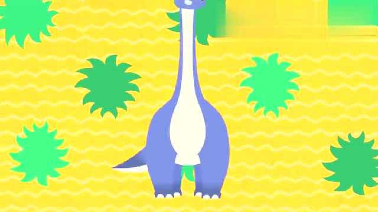 帮帮龙出动腕龙抬起脖子吃树叶它的脖子和长颈鹿有一拼