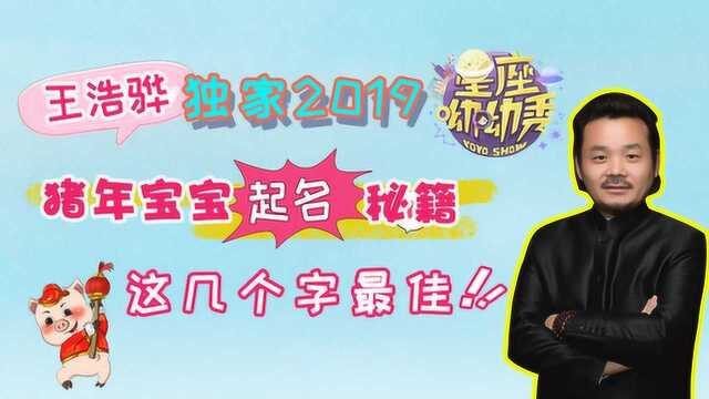 王浩骅独家2019猪年宝宝起名秘籍:这几个字最佳!