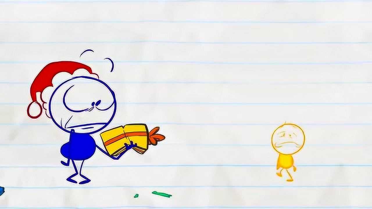 火柴人进入插画世界,嫌弃小宝宝,还将它放在烘干机上