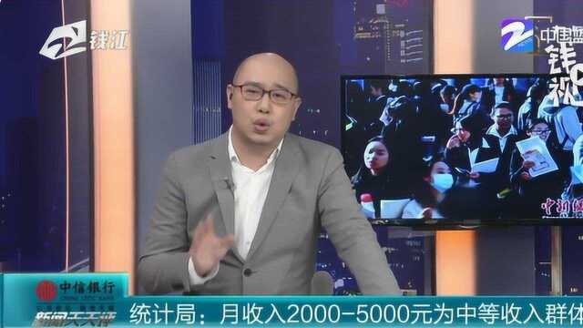 统计局发布最新数据,月收入20005000元就为中等收入群体