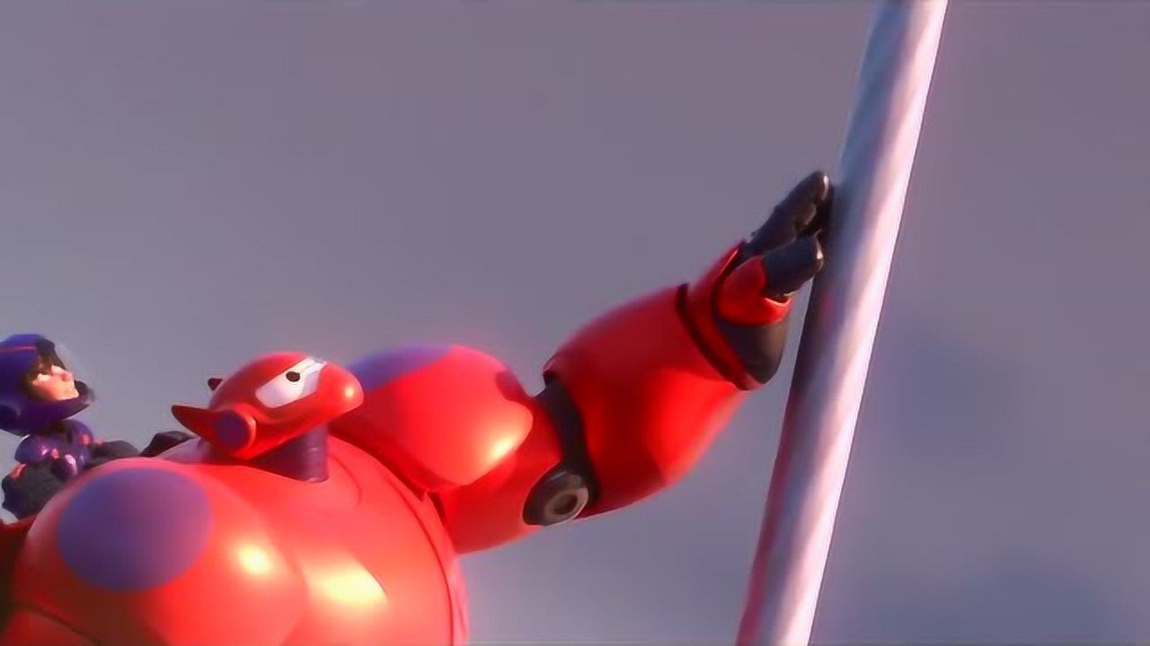 超能陆战队小宏看见镜子里的自己很高兴啊