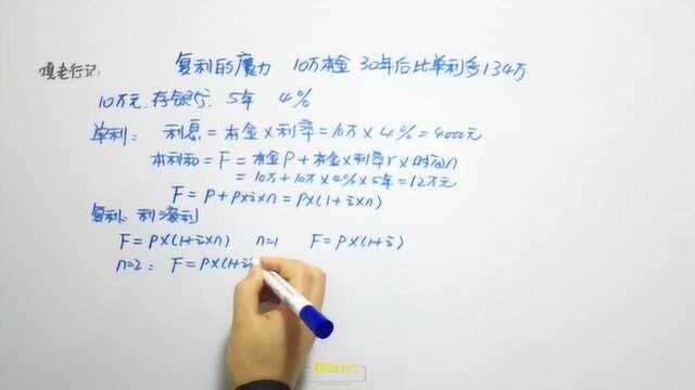 复利的魔力,10万本金30年,比单利算多134万