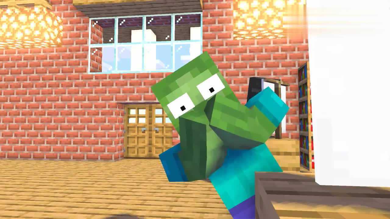 mc怪物学校《画画课》:苦力怕画出巨型tnt,结果史莱姆给点着了