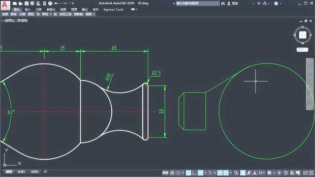 CAD练习 对称图形的画法 主要用到镜像命令 以及倒角工具