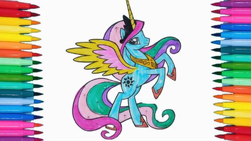 亲子趣味涂色画:小马宝莉女王大变身