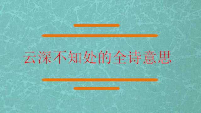 这首云深不知处的全诗意思?