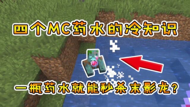 我的世界盘点:四个MC药水的冷知识!一瓶药水就能秒杀末影龙?