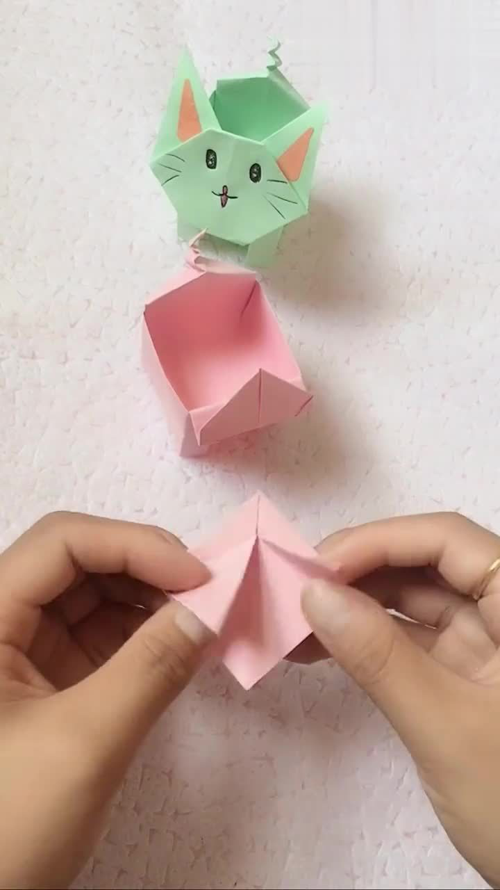 教你折超可爱的小猫,隔壁家的女儿都爱死了,一直要我给她!