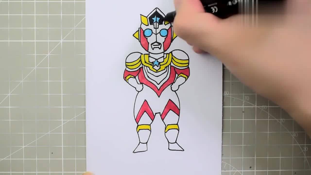 可爱呆萌的小胖子,泰塔斯奥特曼简笔画