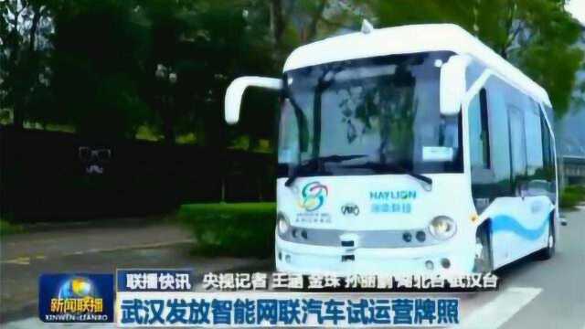 武汉发放智能网联汽车试运营牌照