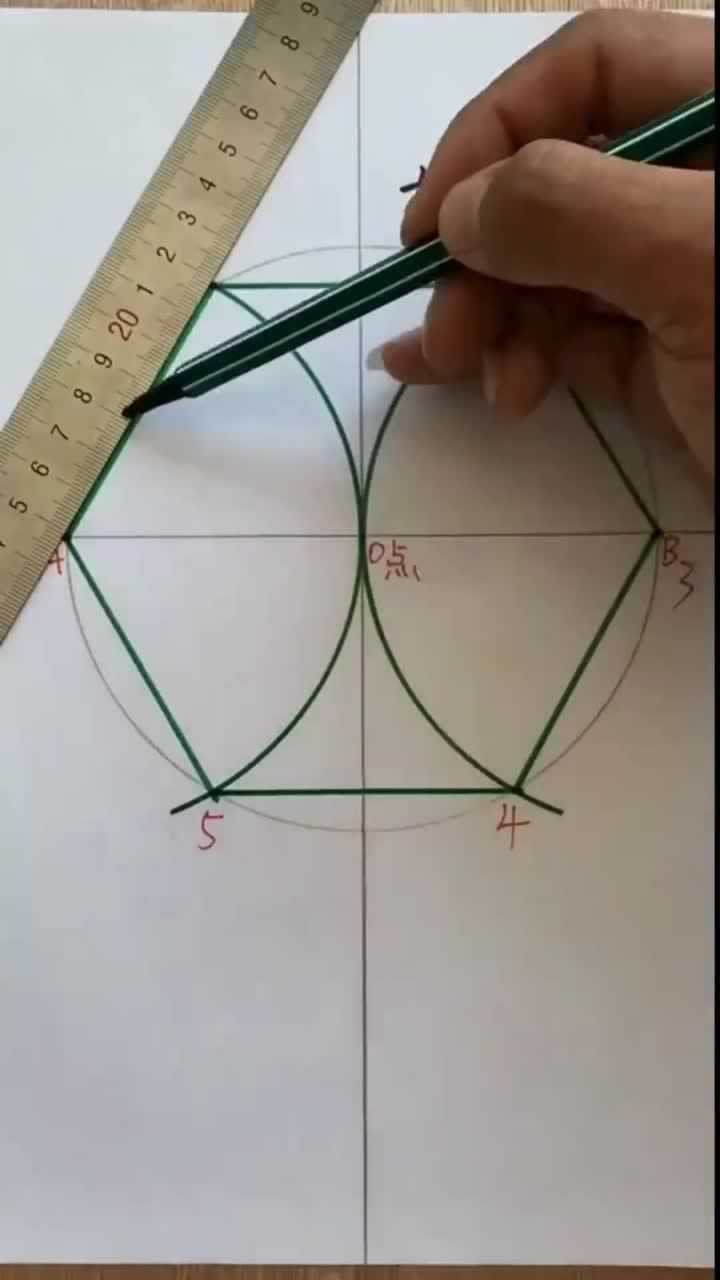 圆内六等分画法异形教程和效果图欢迎借鉴