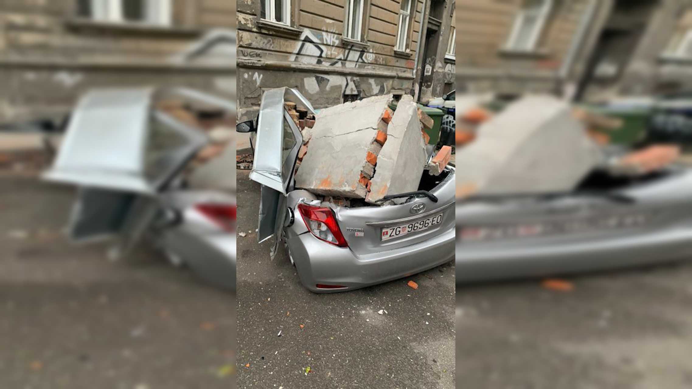 5级地震 大量建筑受损砖头砸扁汽车