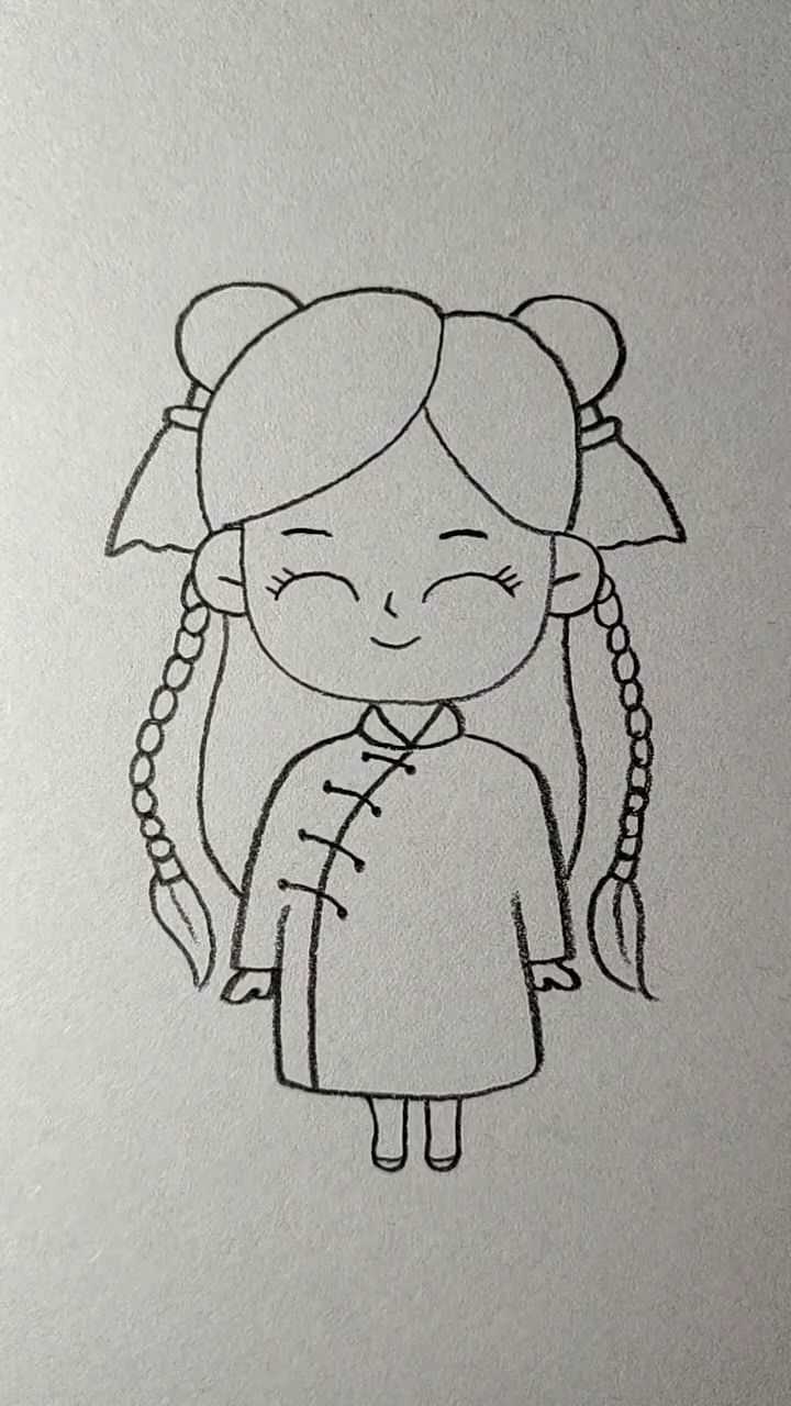 今天画一个穿着旗袍的小美女有喜欢的朋友么