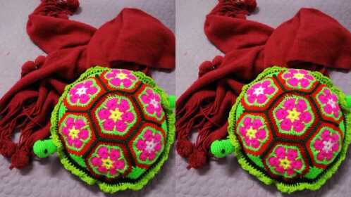 手工编织乌龟抱枕教程图片