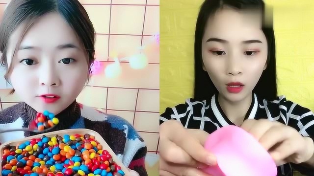 美女直播吃彩色小糖果,多中口味任意选,网友:是我向往的生活