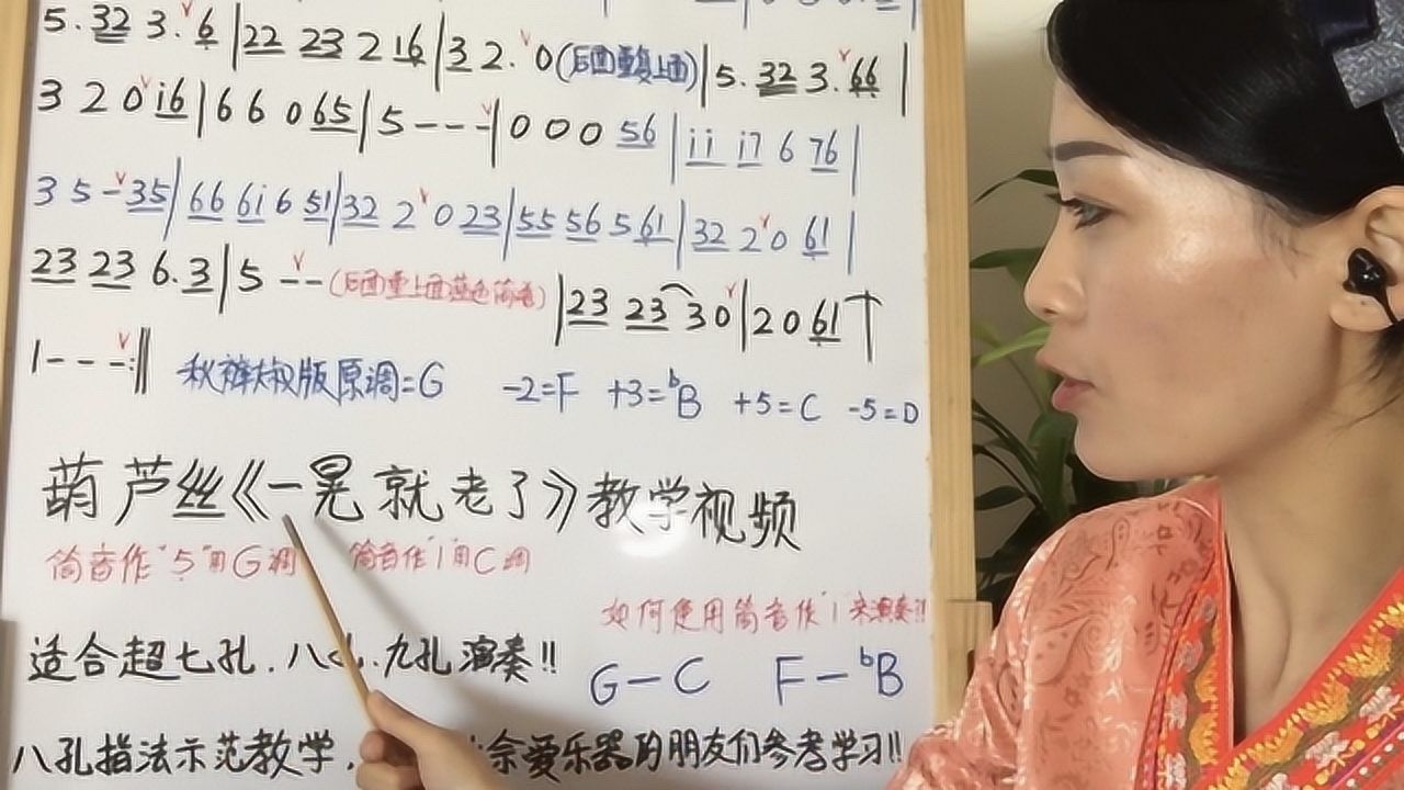 一晃就老了简谱葫芦丝教学视频零基础入门