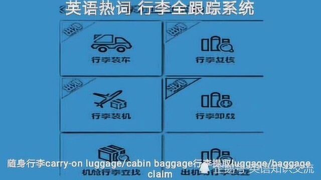 英语热词 民航行李全流程跟踪系统试点 行李状态实时查