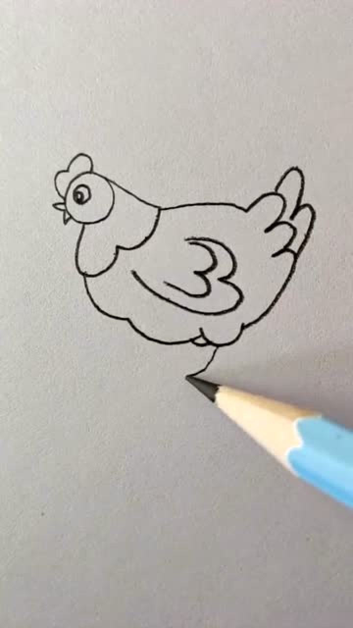 用9和3画鸡,简单易学