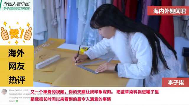 外国人看中国:李子柒制作蓝印花布,唯美画面吸引海外网友热评