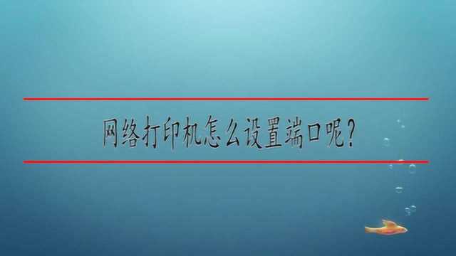 网络打印机怎么设置端口呢?