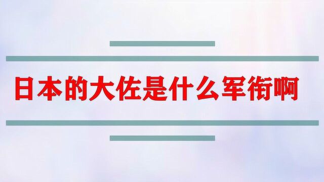 日本的大佐是什么军衔啊