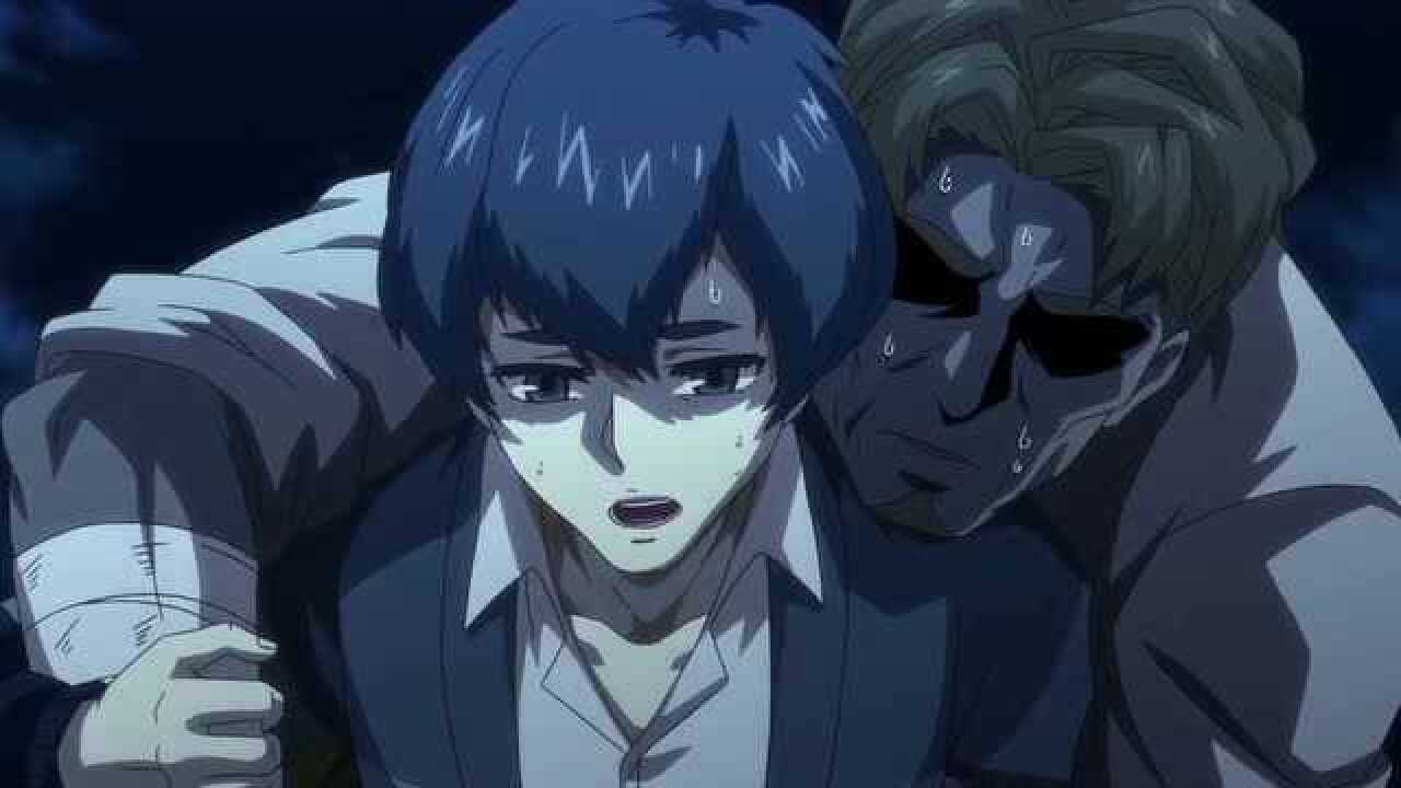 末日曙光决明吃力的扛着受伤的王博士往车上走