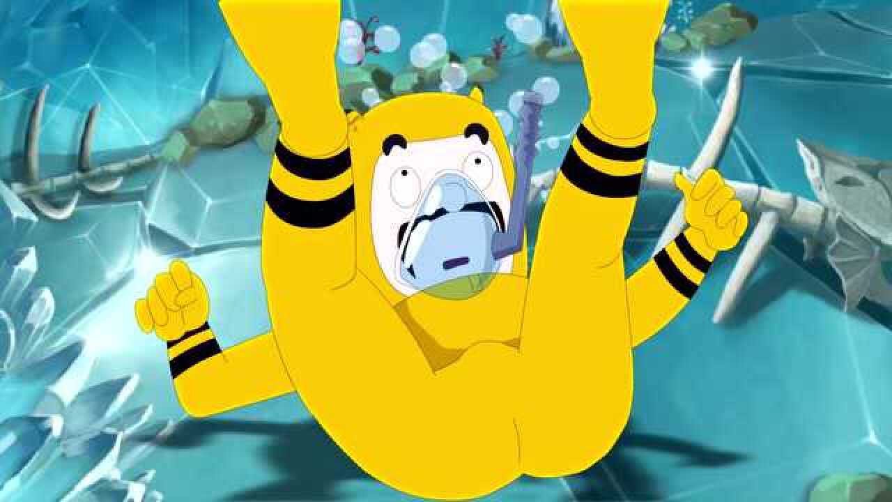 咕噜咕噜美人鱼:男子还以为是自己的影子,不料竟是鱼丸变得,太逗了