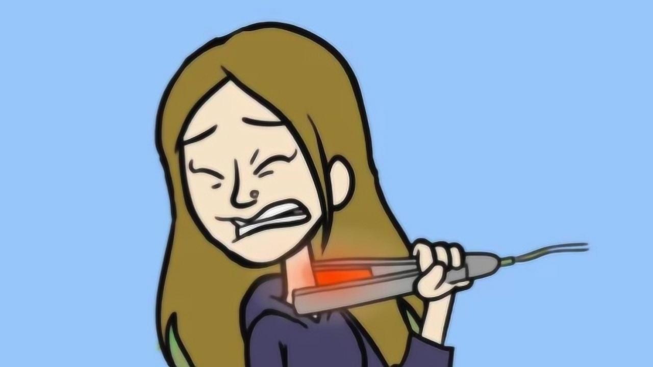 女孩脖子被男友种草莓印为骗过父母竟然把自己狠狠的烫伤