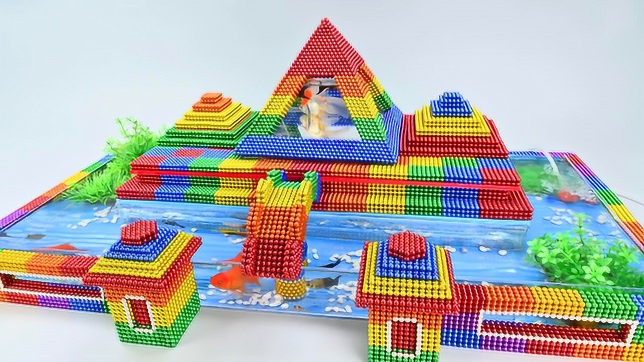 创意巴克球教程如何用彩虹巴克球建造金字塔水族馆有创意成品超棒