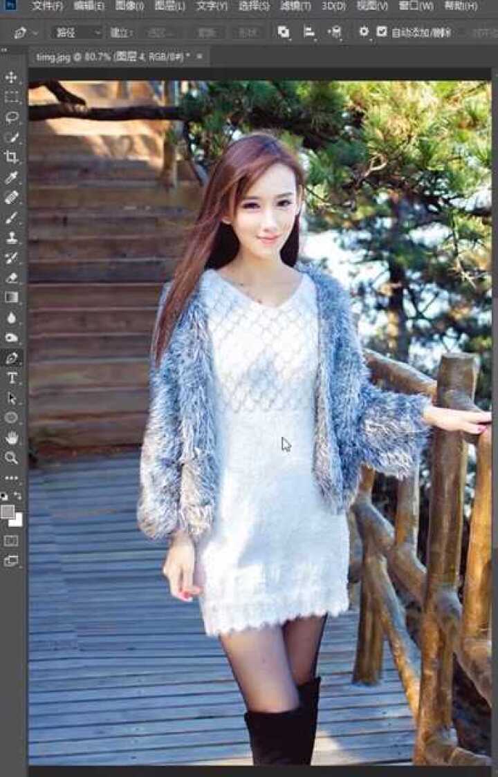 零基础学习ps把美女衣服去掉你们学会了吗