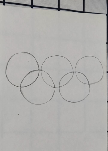 一笔画奥运五环图片