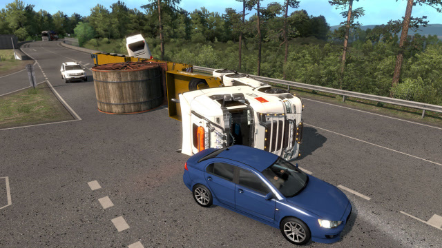 乐美解说欧洲卡车模拟2拉了1车卷刚到土耳其翻车了