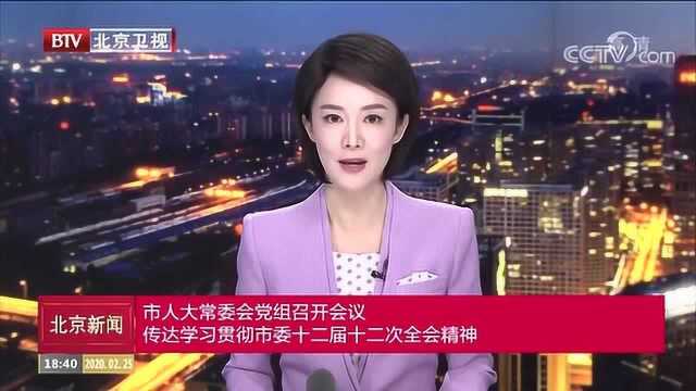 北京市人大常委会党组召开会议 传达学习贯彻市委十二届十二次全会精神