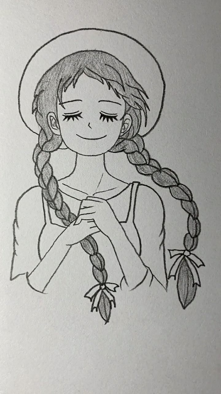 教大家简笔画小姑娘,超级的简单哦!