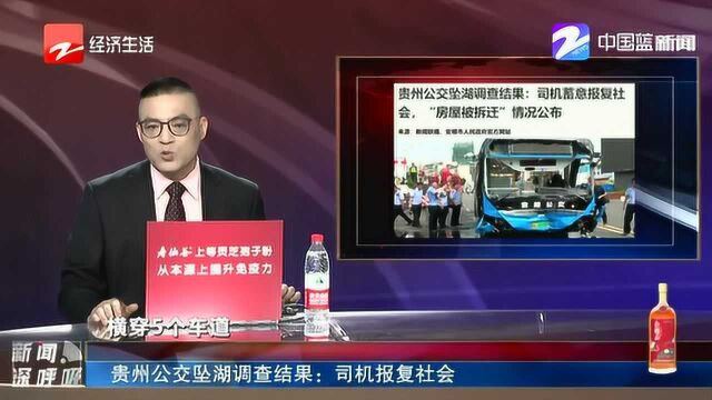 贵州公交坠湖调查结果:司机报复社会