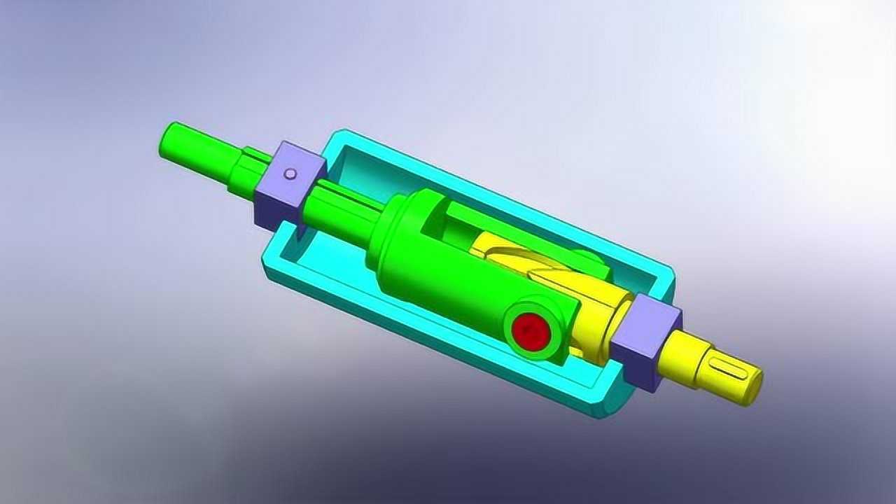 3d動畫展示1種可以把旋轉運動轉化為直線運動的圓柱凸輪機構!