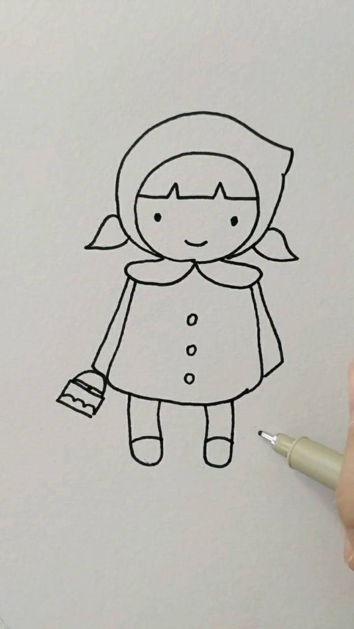 教大家简笔画小姑娘非常的简单易学赶快试试吧